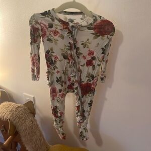 Posh Peanut bamboo footie ruffled zipper one piece